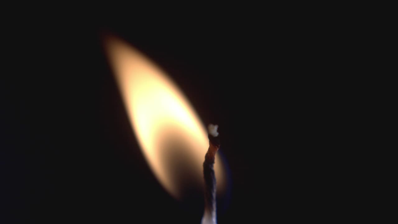 A candle glowing in the dark - close up