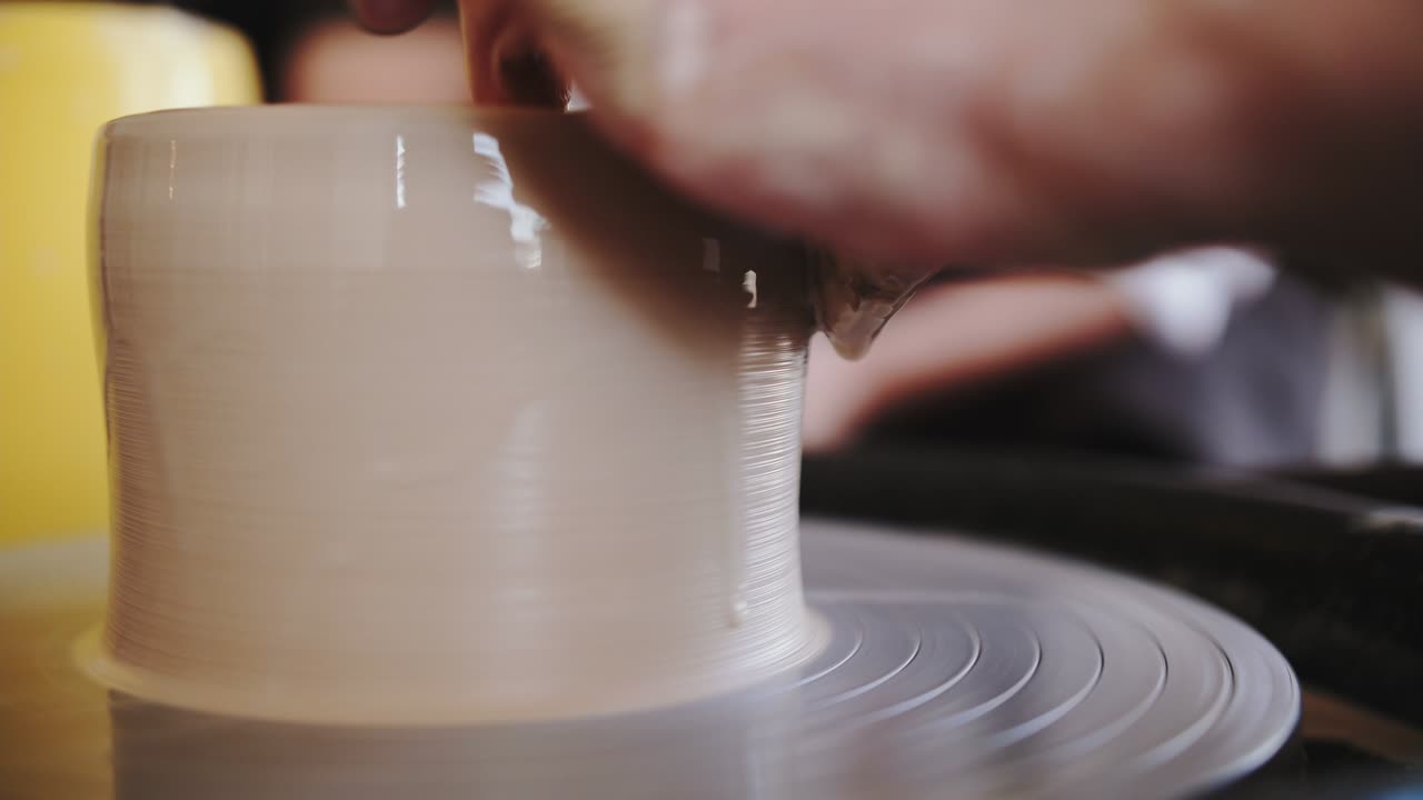 footage of pottery wheel work