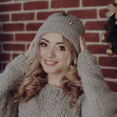 portrait of christmas woman