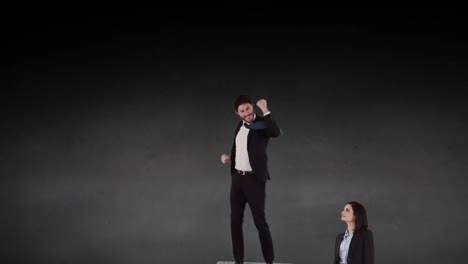 composite video of business people on podium