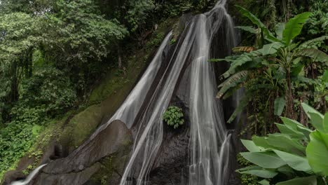beautiful waterfall in a lush tropical forest