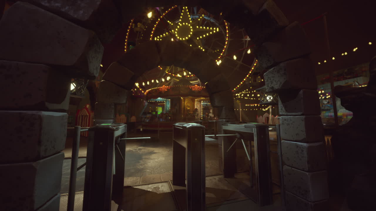 배경에 페리스 이 있는 어고 신비로운 카니발 입구