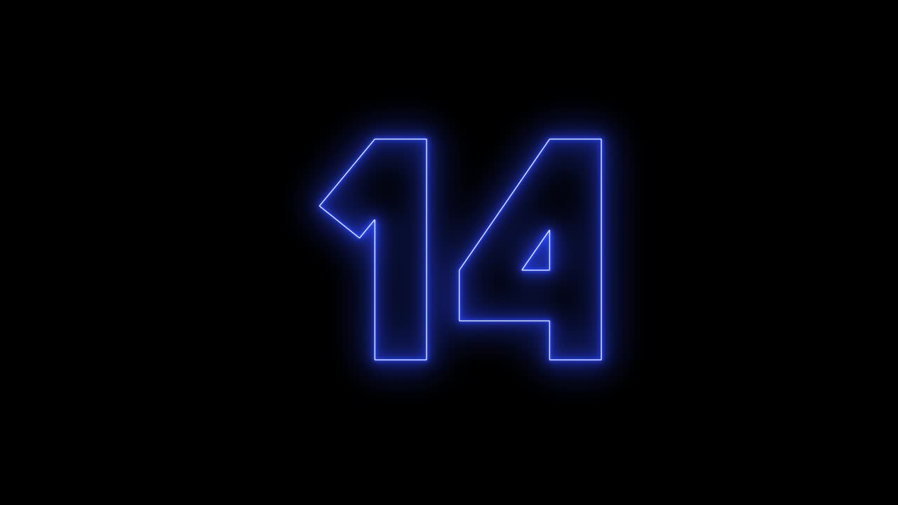 segundos de cuenta atrás brillantes de neón