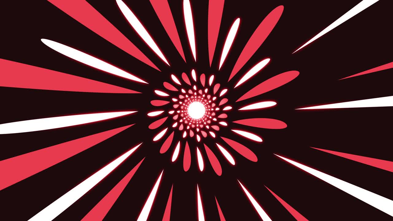 animación abstracta con líneas rojas redondeadas en bucle de fondo esférico elegante