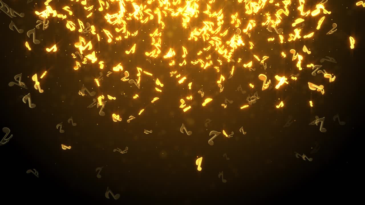 Seamless of golden colorful musical notes for music videos led screens night clubs concerts festival