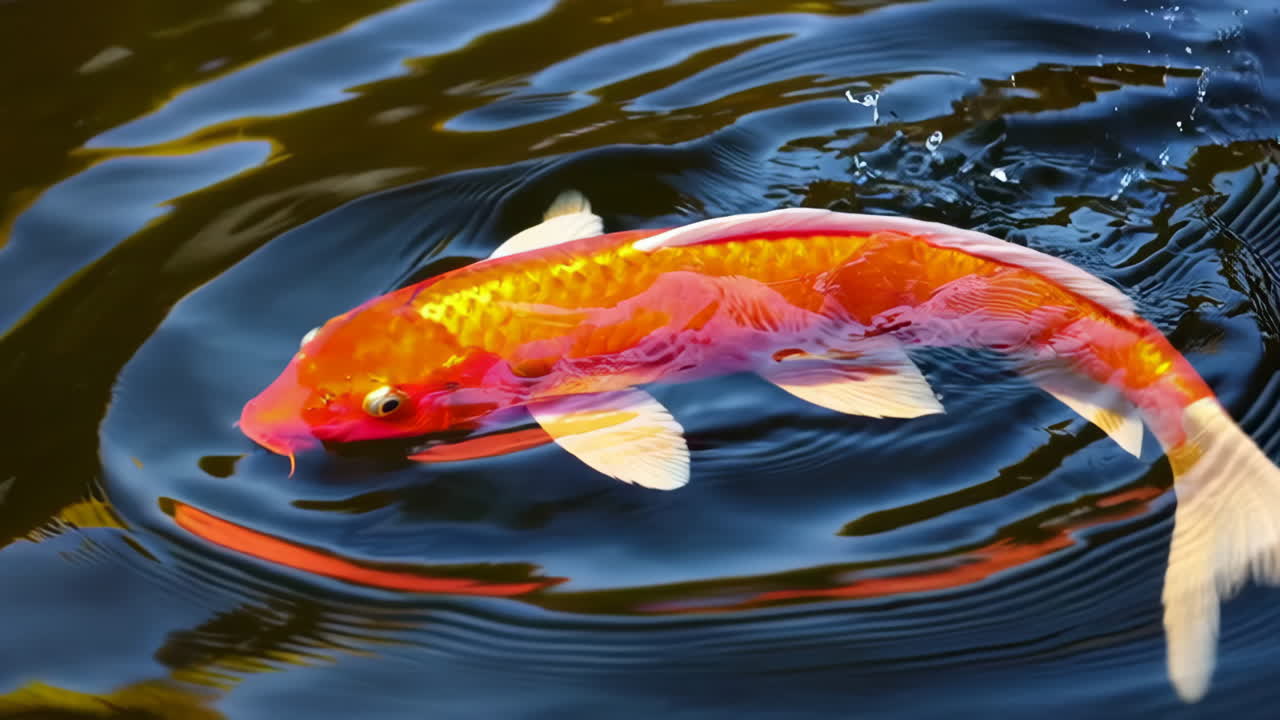 Vibrant Koi Fish Swimming in a Pond