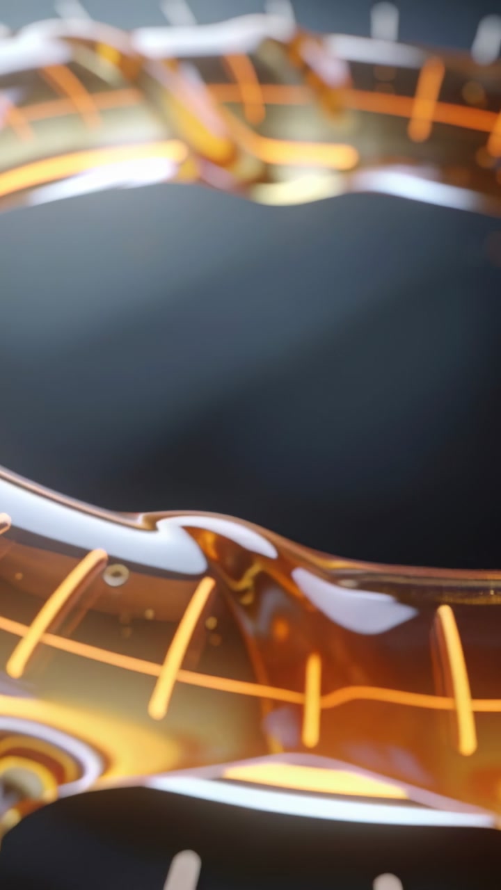 Vertical video: Shifting camera showing amber ring in macro showing orange reflections and texture