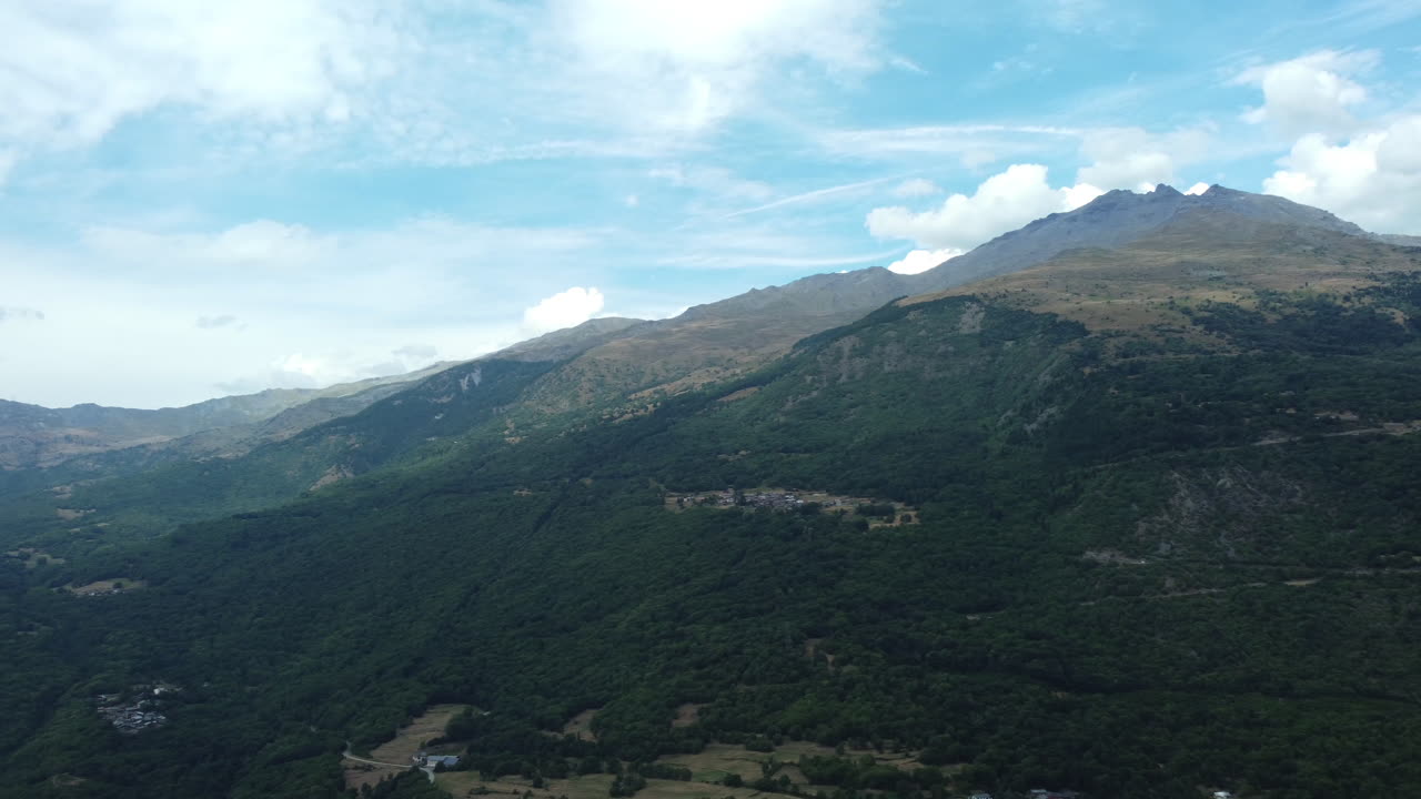 Mountainous Valley Landscape with Village