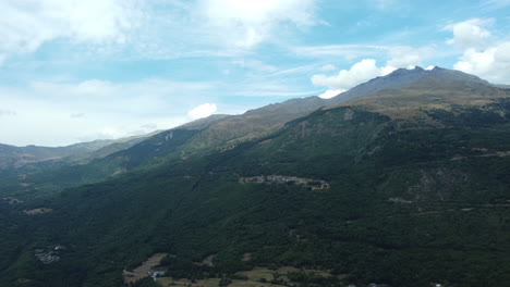 mountainous valley landscape with village