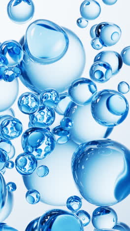 transparent blue liquid bubbles background, 3d rendering.