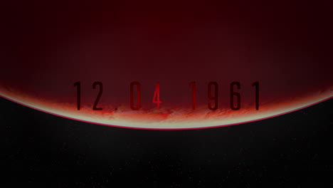 12.04.1961 with red planet and flash in galaxy