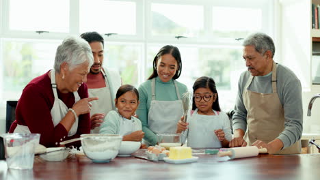 cooking, help and baking with big family
