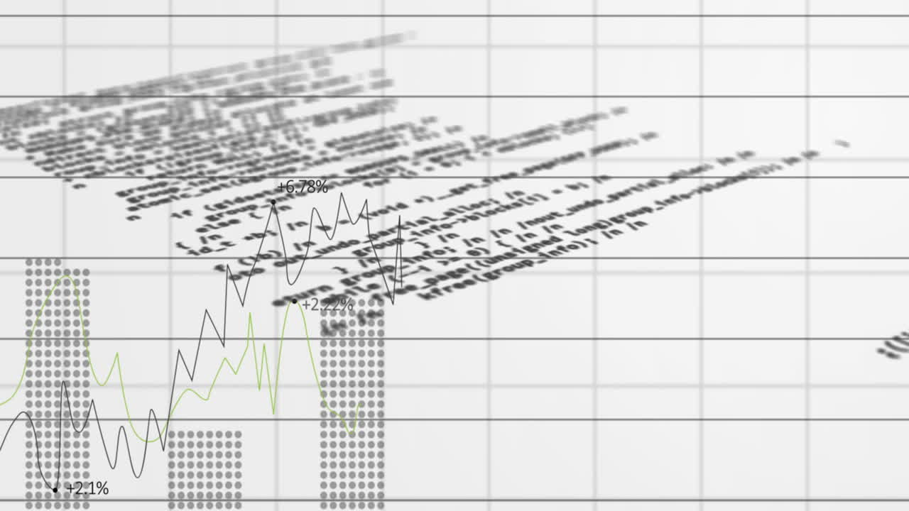 animación del procesamiento de datos financieros
