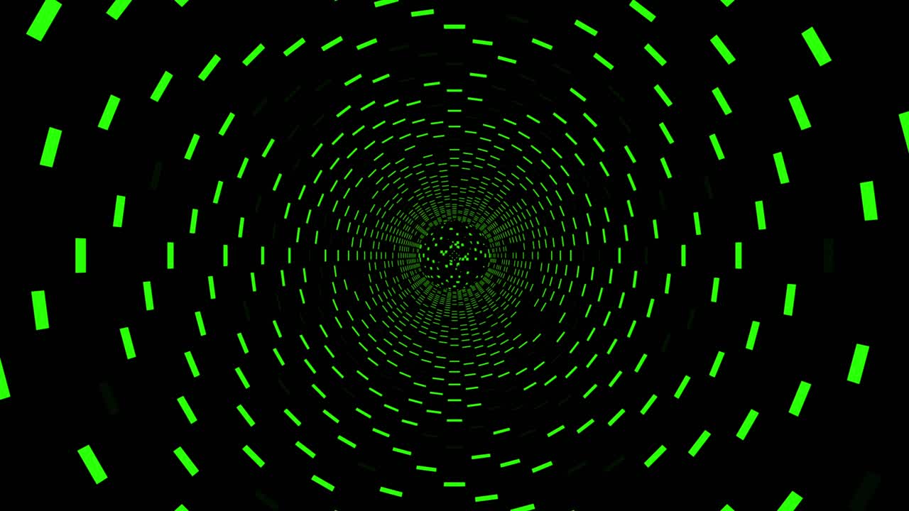 Abstract Green Spiral Tunnel Background