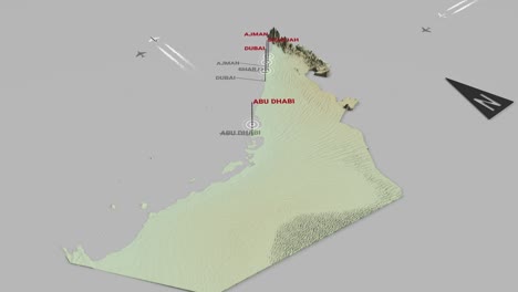 3d terrain map united arab emirates