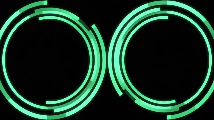 Abstract Green Glowing Concentric Circles Animation