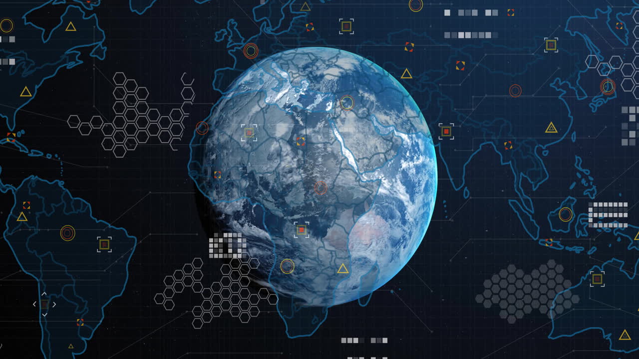 데이터 처리 및 세계 지도의 애니메이션