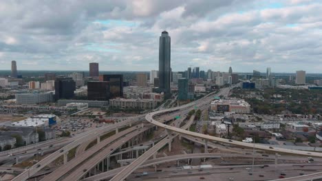 Vista-De-Dron-4k-Del-área-De-La-Galería-En-Houston,-Texas