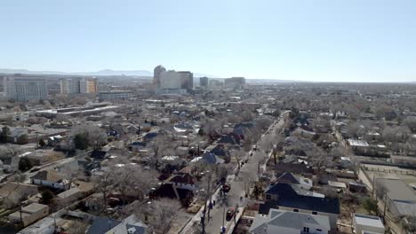 downtown albuquerque, new mexico with wide show drone video moving in