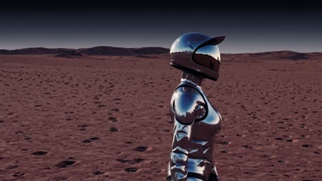female astronaut on mars