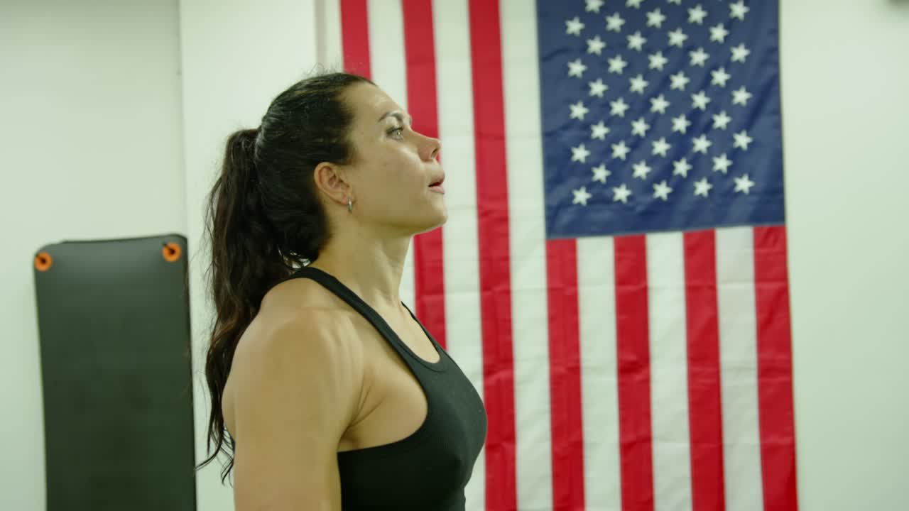 Woman doing fitness exercises training full body core muscles working out