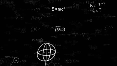 animación de ecuaciones matemáticas sobre un fondo negro
