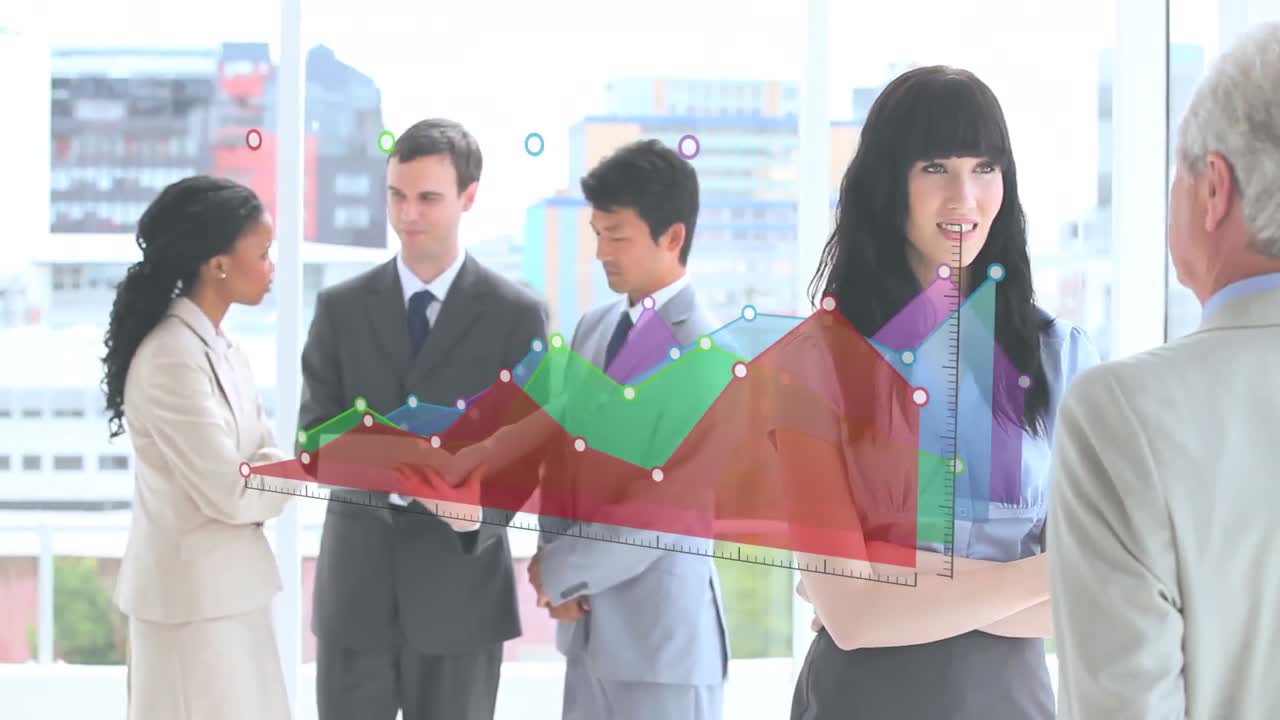 비즈니스 회의에서 통계 및 데이터 처리의 활성화