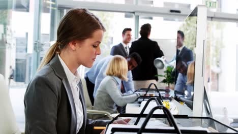 businesswoman working on computer