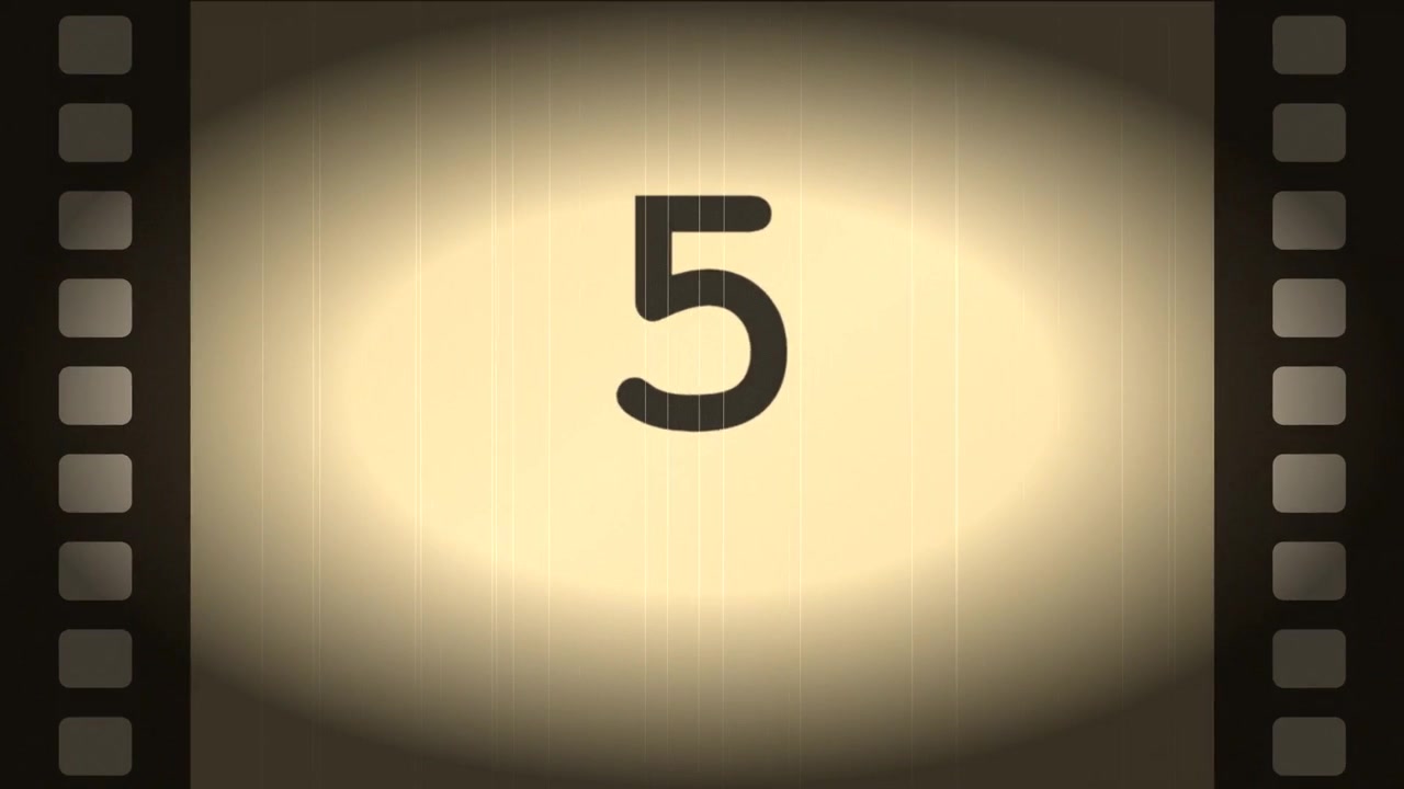 Vintage Film Countdown Leader from Ten to One