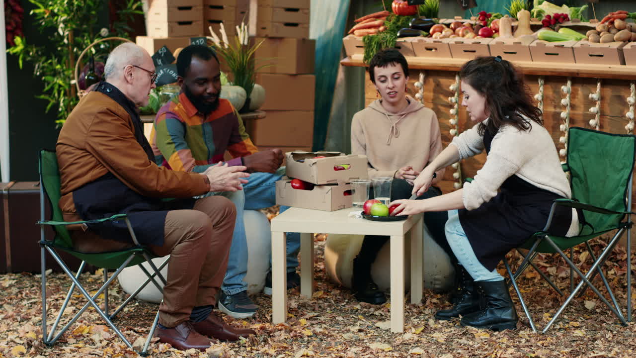 People at a farmers market