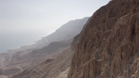 dead sea scenery from a mountain ridge