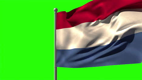 netherlands national flag waving on flagpole