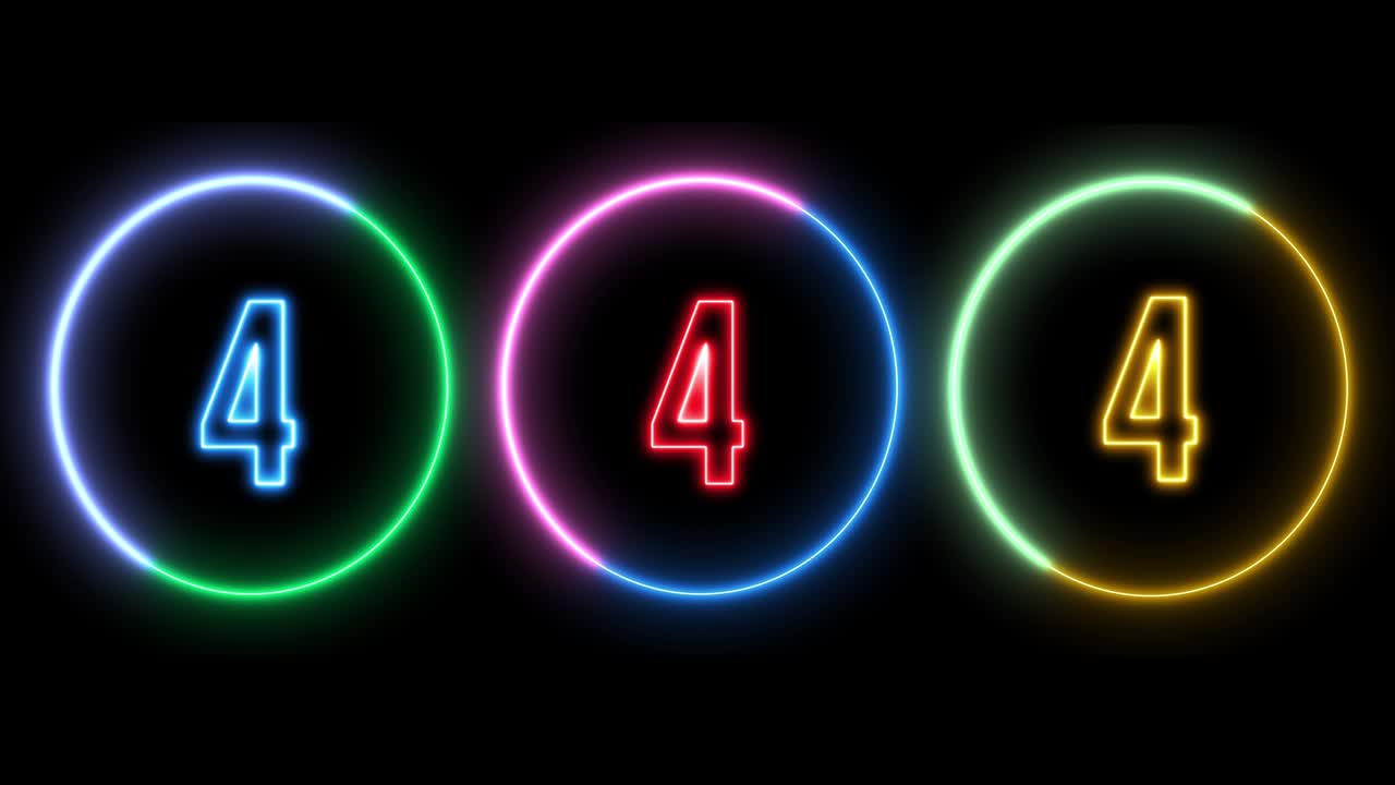 3 different neon countdown mix, digital HUD timer.