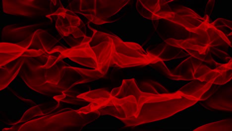 abstract digital animation of red colored fluid clouds flowing on black background