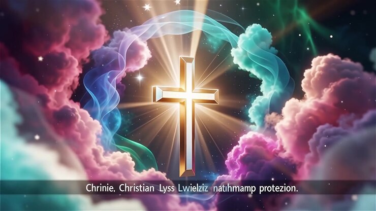 Christian Cross Heavenly Light Worship Background