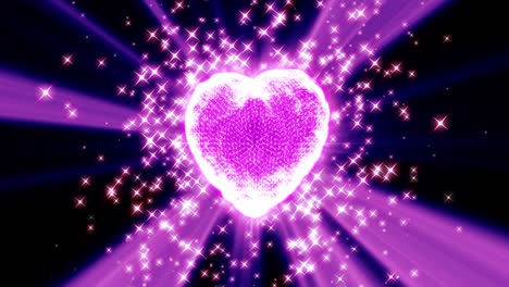 el fondo de animación del bucle de partículas del corazón