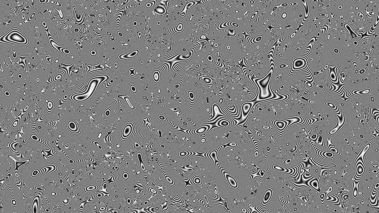 흑색 배경에서 색으로 표면 변환의 애니메이션, 추상적인 블록 배경, 수천 개의 블록이 정사각형으로 움직이고, 눈의 피로를 유발하는 정사각색 모양입니다.