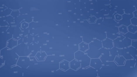 animación del procesamiento de datos científicos sobre un fondo azul.
