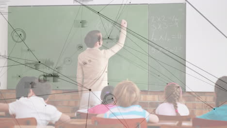 animación de pantalla digital sobre la clase de diversos maestros y alumnos en la escuela