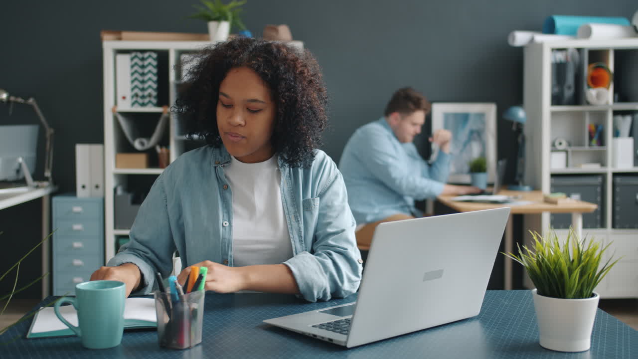 Woman Working in Modern Office