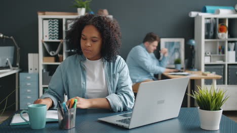 woman working in modern office