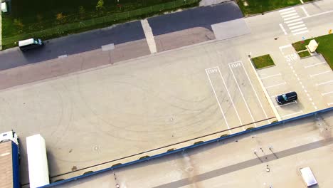 vista aérea del almacén de almacenamiento moderno