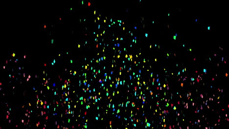animación de confeti multicolor que cae sobre un fondo negro