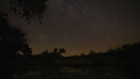lapso de tiempo de la vía láctea en el cielo nocturno africano, mayor kruger