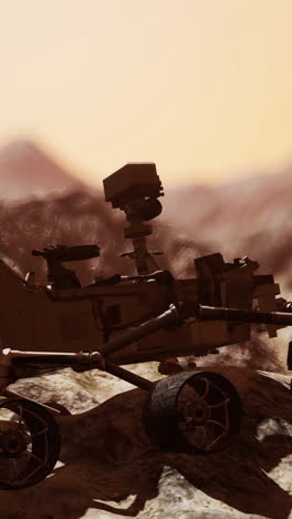 mars rover on martian landscape