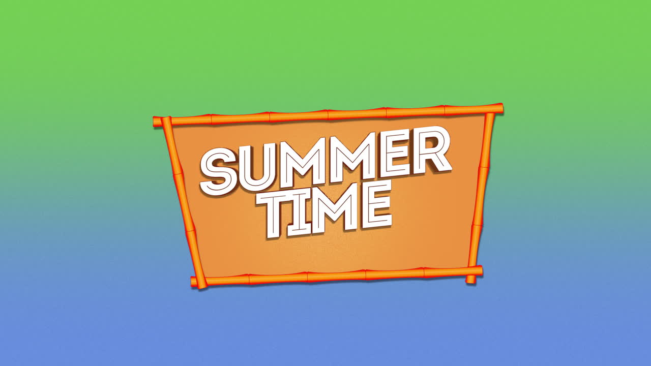 노란색 프레임의 여름 시간