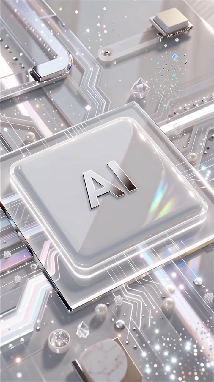 Futuristic AI Chip Motherboard Technology Background