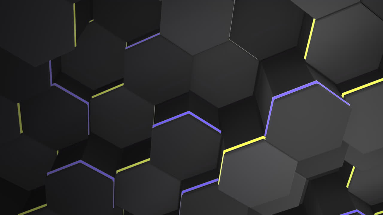 fondo de cuadrícula hexagonal negro oscuro de movimiento 33