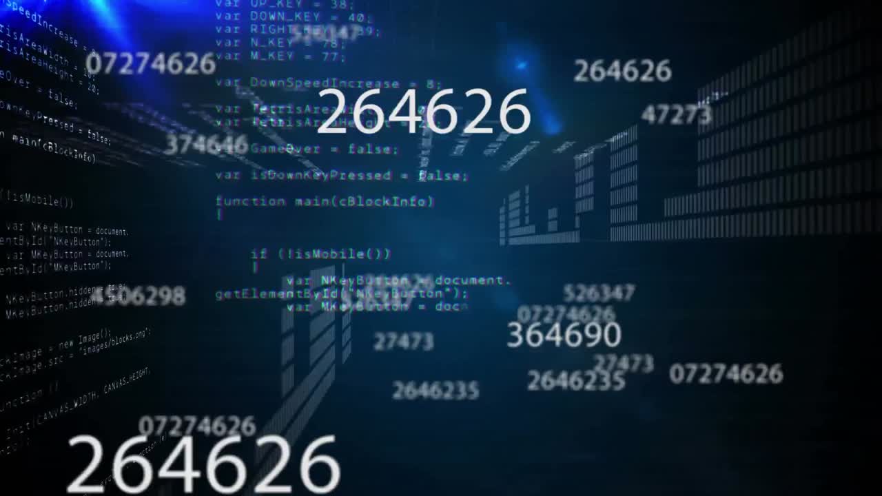 animación del procesamiento de datos científicos sobre un fondo negro