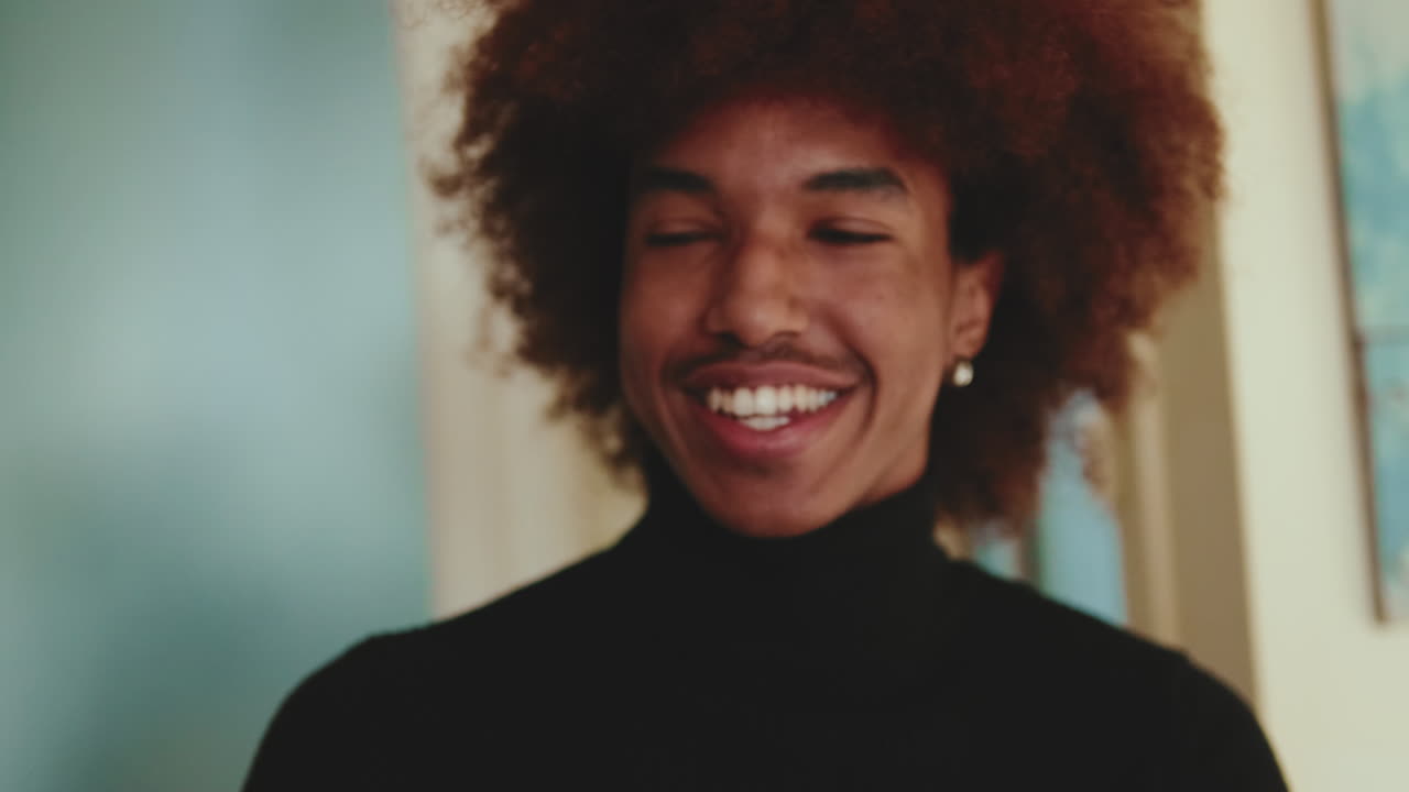 Portrait of a man with afro